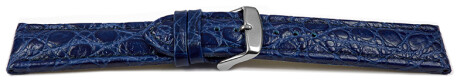 Schnellwechsel Uhrenarmband Leder gepolstert African blau 18mm 20mm 22mm 24mm