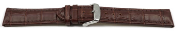 Schnellwechsel Uhrenarmband gepolstert Kroko Prägung Leder dunkelbraun TiT 18mm 20mm 22mm 24mm 26mm 28mm