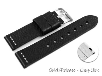 Schnellwechsel Uhrenarmband - Ranger - massives Leder - schwarz XL