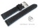 Schnellwechsel Uhrenarmband schwarz Sportiv Leder mit hellblauer Naht 18mm 20mm 22mm 24mm