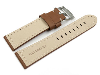 Schnellwechsel Uhrenband Sattelleder massives Leder hellbraun 18mm 20mm 22mm 24mm