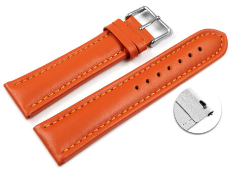 Schnellwechsel Uhrenarmband - echt Leder - glatt - orange