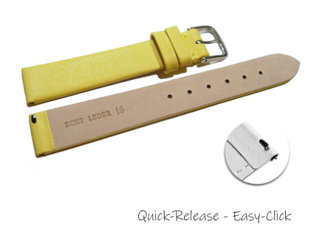 Schnellwechsel Uhrenarmband Leder Business gelb 12-22 mm