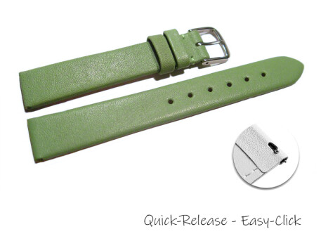 Schnellwechsel Uhrenarmband Leder Business grün 12-22 mm