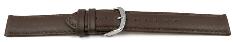 Schnellwechsel Uhrenarmband dunkelbraun glattes Leder leicht gepolstert 12-26 mm