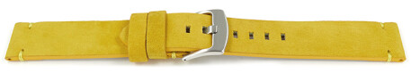 Schnellwechsel Uhrenarmband gelb Veluro Leder ohne Polster 18mm