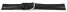 Schnellwechsel Uhrenarmband leicht glänzendes Leder schwarz mit Zickzack Naht 18mm Stahl
