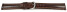 Schnellwechsel Uhrenarmband leicht glänzendes Leder dunkelbraun mit Zickzack Naht 18mm Stahl