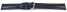 Schnellwechsel Uhrenarmband leicht glänzendes Leder dunkelblau mit Zickzack Naht 18mm Stahl