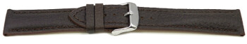 Schnellwechsel Uhrenarmband Hirschleder dunkelbraun stark gepolstert sehr weich 24mm Stahl