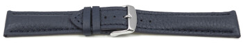 Schnellwechsel Uhrenarmband Hirschleder dunkelblau stark gepolstert sehr weich 22mm Stahl