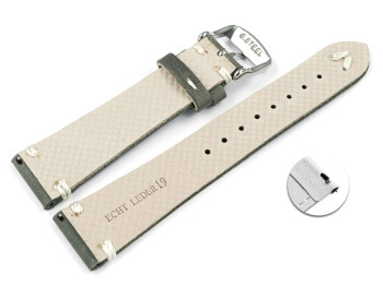 Schnellwechsel Uhrenarmband dunkelgrau Leder Modell Fresh 22mm Gold