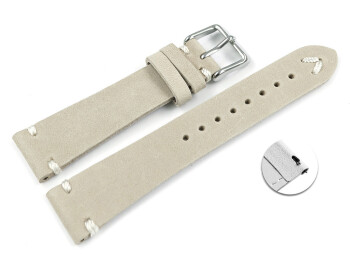 Schnellwechsel Uhrenarmband beige Leder Modell Fresh 18mm Gold