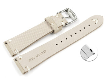 Schnellwechsel Uhrenarmband beige Leder Modell Fresh 18mm Gold