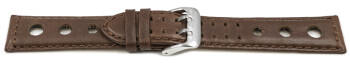 Schnellwechsel BIO Uhrenarmband Leder braun Pflanzlich gegerbt Gelocht 20mm