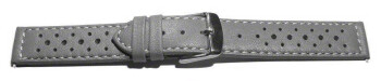 Schnellwechsel Uhrenarmband Leder Style grau 22mm Stahl