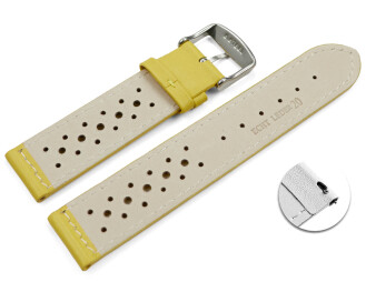 Schnellwechsel Uhrenarmband Leder Style gelb 18mm Gold