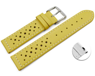 Schnellwechsel Uhrenarmband Leder Style gelb 20mm Gold