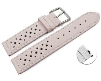 Schnellwechsel Uhrenarmband Leder Style zartrosa 18mm Gold