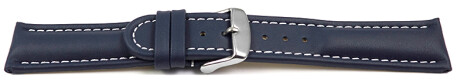 Schnellwechsel Uhrenarmband echt Leder glatt dunkelblau 18mm Stahl