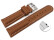 Schnellwechsel Uhrenarmband echt Leder glatt hellbraun 22mm Stahl