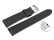 Schnellwechsel Uhrenarmband Leder stark gepolstert hydrophobiert schwarz 20mm Gold