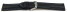 Schnellwechsel Uhrenarmband Leder stark gepolstert glatt schwarz blaue Naht 18mm Gold