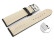 Schnellwechsel Uhrenarmband Leder stark gepolstert glatt schwarz blaue Naht 22mm Gold