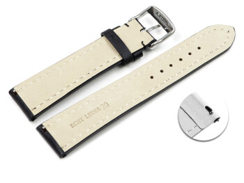 Schnellwechsel Uhrenarmband Leder stark gepolstert glatt schwarz TiT 22mm Gold
