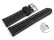 Schnellwechsel Uhrenarmband Leder stark gepolstert glatt schwarz 23mm Gold