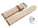 Schnellwechsel Uhrenband Leder stark gepolstert Kroko hellbraun 24mm Gold
