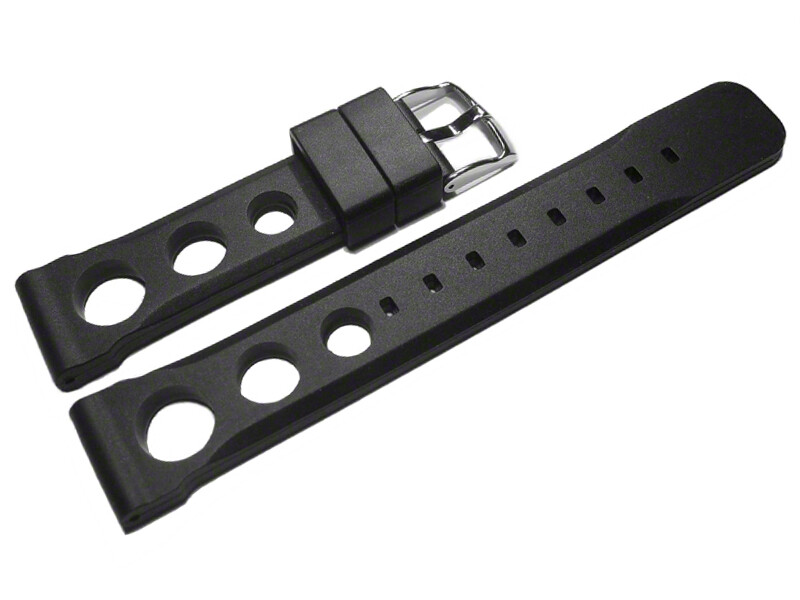 Silikon Uhrenarmband 20mm Schwarz