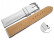Schnellwechsel Uhrenband Leder stark gepolstert Kroko weiß 18mm Stahl
