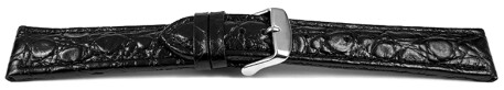 Schnellwechsel Uhrenarmband Leder gepolstert African schwarz 24mm Gold