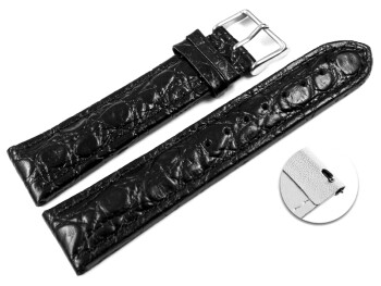 Schnellwechsel Uhrenarmband Leder gepolstert African schwarz 24mm Gold