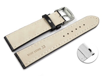 Schnellwechsel Uhrenband - XS - Leder - stark gepolstert - Kroko - schwarz 18mm Stahl
