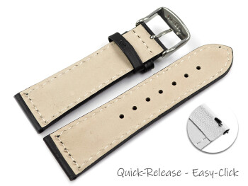 Schnellwechsel Uhrenband - Leder - gepolstert - Kroko - schwarz - XS 20mm Stahl