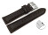 Schnellwechsel Uhrenband - Leder - gepolstert - Kroko - dunkelbraun - XS 22mm Gold