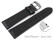 Schnellwechsel Uhrenarmband - Leder - Carbon Prägung - schwarz - rote Naht 24mm Stahl