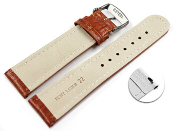 Schnellwechsel Uhrenband Leder gepolstert Bark braun TiT 20mm Gold