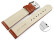 Schnellwechsel Uhrenband Leder gepolstert Bark braun TiT 22mm Gold