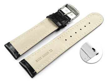 Schnellwechsel Uhrenband Leder gepolstert Bark schwarz TiT 20mm Gold