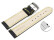 Schnellwechsel Uhrenarmband Leder schwarz gelbe Naht 24mm Stahl