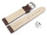Schnellwechsel Uhrenarmband gepolstert Kroko Prägung Leder dunkelbraun TiT 22mm Stahl