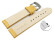 Schnellwechsel Uhrenarmband gepolstert Kroko Prägung Leder gelb 22mm Stahl