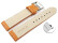 Schnellwechsel Uhrenarmband gepolstert Kroko Prägung Leder orange 22mm Stahl