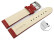 Schnellwechsel Uhrenarmband gepolstert Kroko Prägung Leder rot 18mm Gold