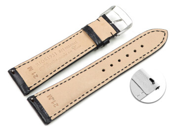 Schnellwechsel Uhrenarmband RIOS Kroko Prägung art manuel schwarz 23 mm Stahl