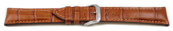 Schnellwechsel Uhrenarmband RIOS Kroko Prägung art manuel hellbraun 21 mm Stahl