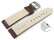 XL Schnellwechsel Uhrenarmband gepolstert Leder Kroko Prägung dunkelbraun 24mm Stahl